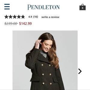 EUC Pendleton Olive Green Wool Coat